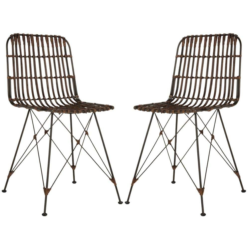 Minerva Brown Wicker Dining Chair (Set of 2)