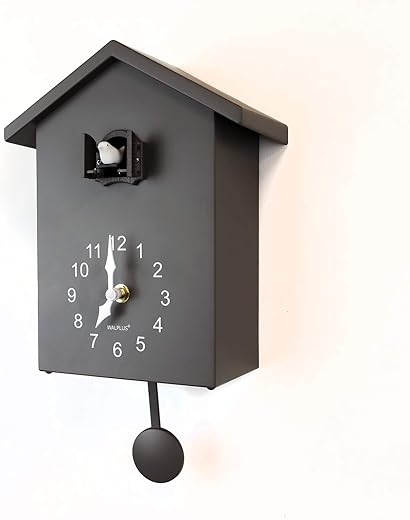 Minimalist Cuckoo Clock Grey Pendulum Quartz Bird Clock Pendulum Clock Wall Art Wall Clock Home Bedroom Office Living Room Decoration Clock Idea