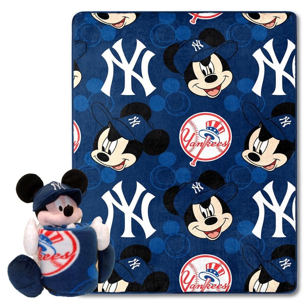 MLB Yankees Pitch Crazy Mickey Hugger Pillow & Silk Touch Blanket Throw...
