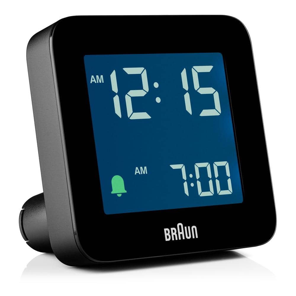 Modern Black Digital Alarm Clock with Snooze, Negative LCD Display and Quick...