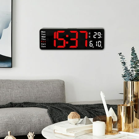 Modern Clock Radio Loud Alarm Clock For Heavy Sleepers Adults Led Clocks Large Display Large Led Digital Wall Clock Temperature Date Day Display Usb Remote Control