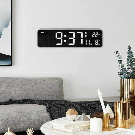 Modern Clock Wall Decor Cuckoo Clock Led Clock Fan Large Led Digital Wall Clock Temperature Date Day Display Usb Remote Control