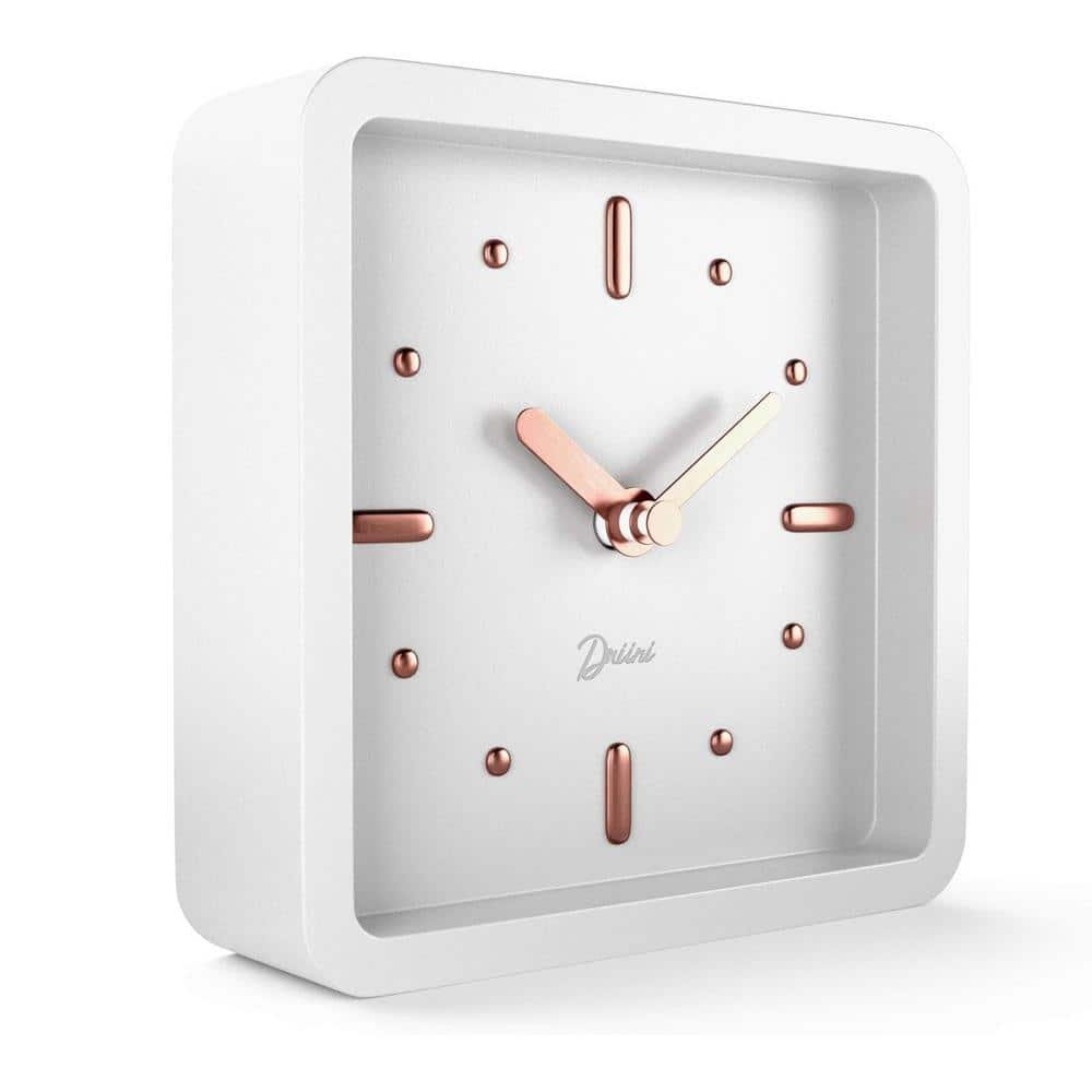 Modern Mid Century Desk and Shelf Clock, Battery Operated with Silent, Small...