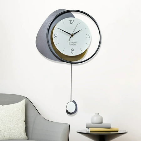 Accent Collection Pendulum Wall Clock, 24 Silent Non Ticking Decorative Clock Home Decor