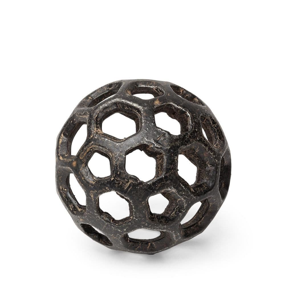 Moyer I 3 in. Gold Metal Decorative Orb
