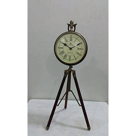 Nautical Big Round shape BRASS FINISH Decorative Nautical Clock WITH TRIPOD