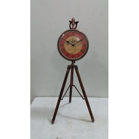 Nautical Big Round shape COPPER FINISH Decorative Nautical Clock WITH TRIPOD