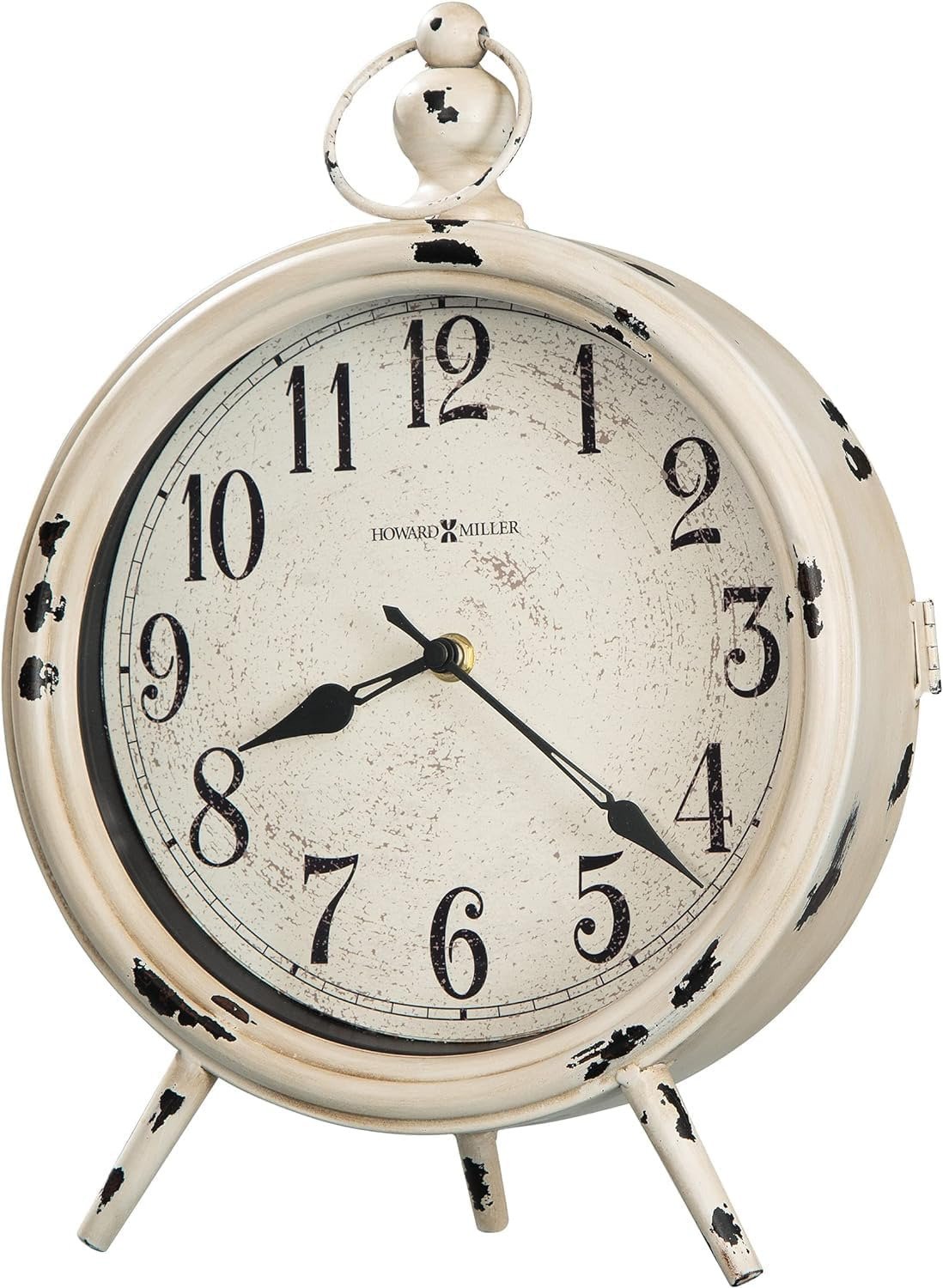 Newdale Mantel Clock II 549-752 – Distressed Antique White Finish, Aged Metal, B