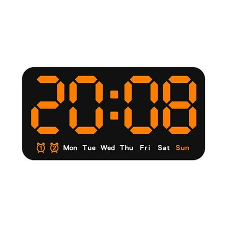 New DST 12/24H Home Temperature Date Digital LED Clocks Display Table Clock Wall-mounted Electronic Wall Clock ORANGE