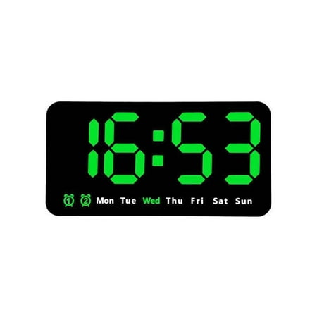 New DST 12/24H Home Temperature Date Digital LED Clocks Display Table Clock Wall-mounted Electronic Wall Clock GREEN