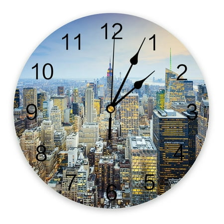 New York City Buildings Clocks Wall Home Decor Modern Kitchen Room Bedroom Living Room Decor Wall Clock