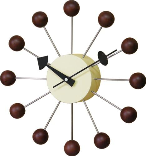 Nice Day Wall Clock George Nelson Ball Clock Walnut 42110054