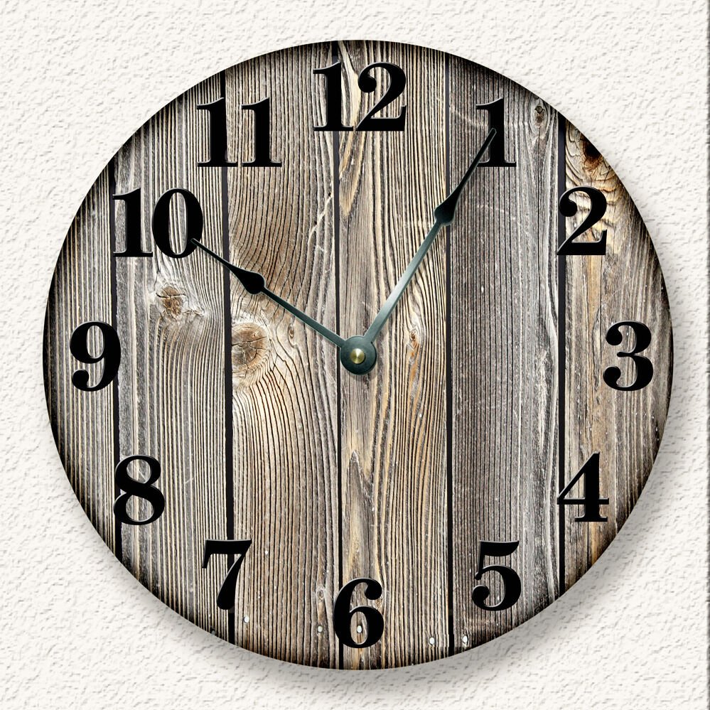 OLD WEATHERED BOARDS Wall Clock - Rustic Cabin Country Home Decor - 7006_FTLLC