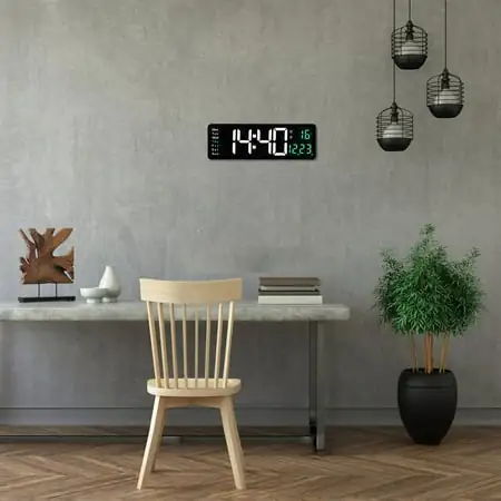 outdoor digital clock green wall decor small clock for bathroom Large LED Digital Wall Clock Temperature Date Day Display USB Remote Control