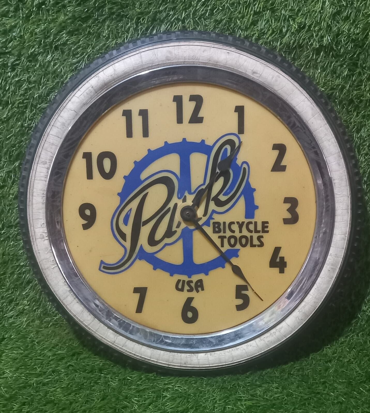 Park bicycle tools Advertisement tire wall clock Sign