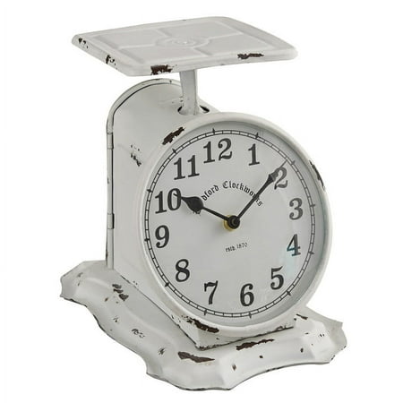 Park Designs Farmhouse White Antique Replica Scale Clock 8.5H