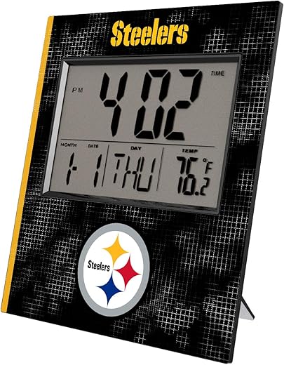 Pittsburgh Steelers Cross Hatch Digital Desk Clock