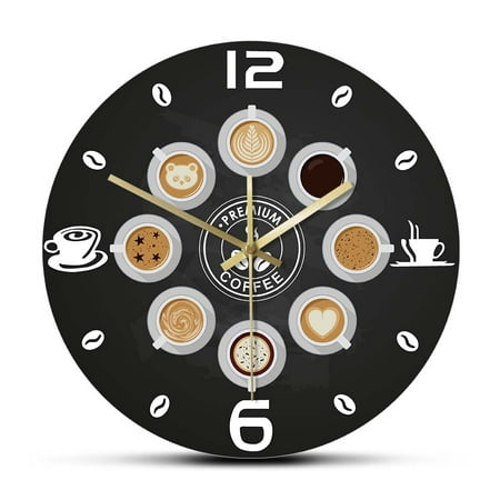 Premium Coffee Guide Wall Clock For Cafe Coffee Bar Barista Home r Clock Vintage Timepieces Wall Watch Coffee Lover Gift