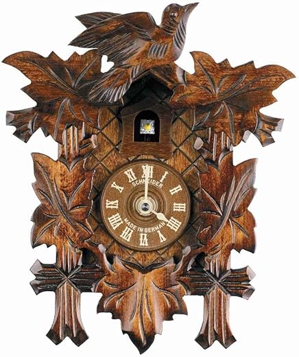 Quartz Cuckoo Clock 5-Leaves, Bird, no Cuckoo Call