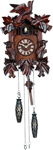 Quartz Cuckoo Clock 5 Leaves, 3 Birds, with Music SC Q 92/9