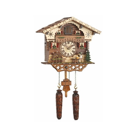 Quartz Cuckoo Clock Black forest house with music, beer drinker TU 467 QM HZZG