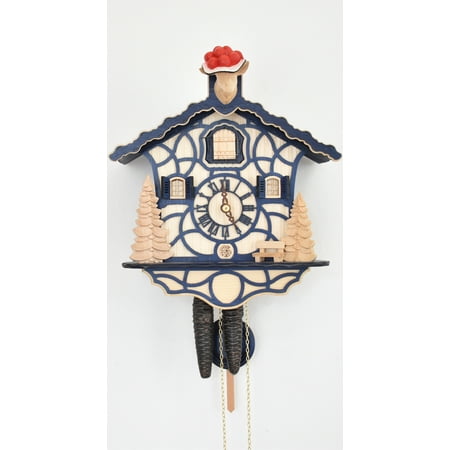 Quartz Cuckoo Clock Little black forest house, with music