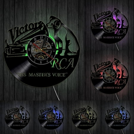 RCA Victor Dog His Master's Voice Musical Dog Wall Clock Victor Nipper Dog Vintage Vinyl Record Clock Rock n Roll Music Gift