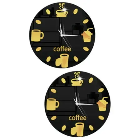 Refrigerator Sticky Clock Magnets Fridge Stickers Safe for Magnetic Coffee Cup Set 2