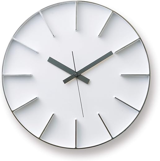 Remnos AZ-0115 WH Lemnos Wall Clock, Analog, Aluminum, Edge Clock, White