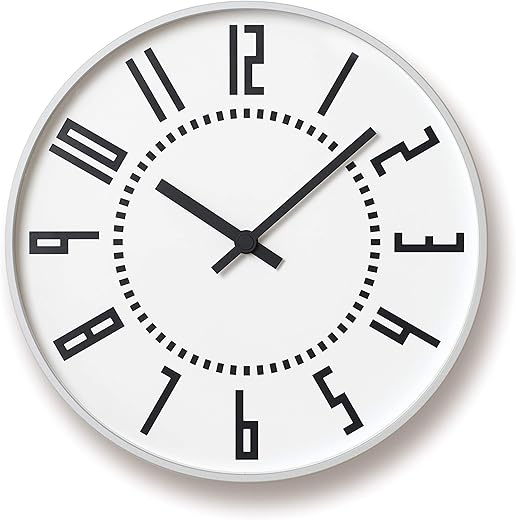 Remnos TIL16-01WH Lemnos Wall Clock, Analog, Ec Clock, Aluminum, White, Diameter: 10.0 inches (25.6 cm)