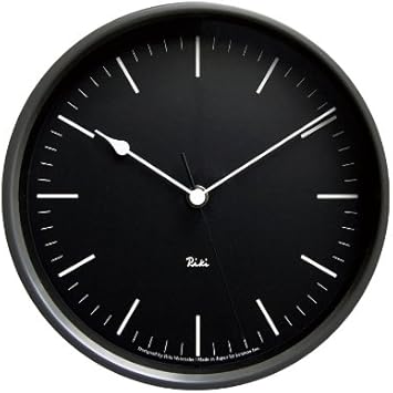 Remnos WR08-24 BK Lemnos Radio Clock Wall Clock, Analog, LIKI Steel Clock, Black, Aluminum