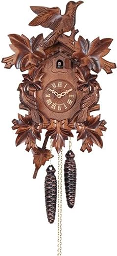 River City Clocks One Day Cuckoo Clock with Seven Hand Carved Leaves and Three Birds