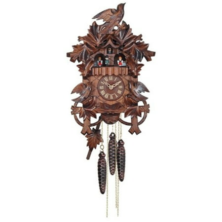 River City Clocks One Day Musical Cuckoo Clock with Hand carved Birds, Leaves, and Nest