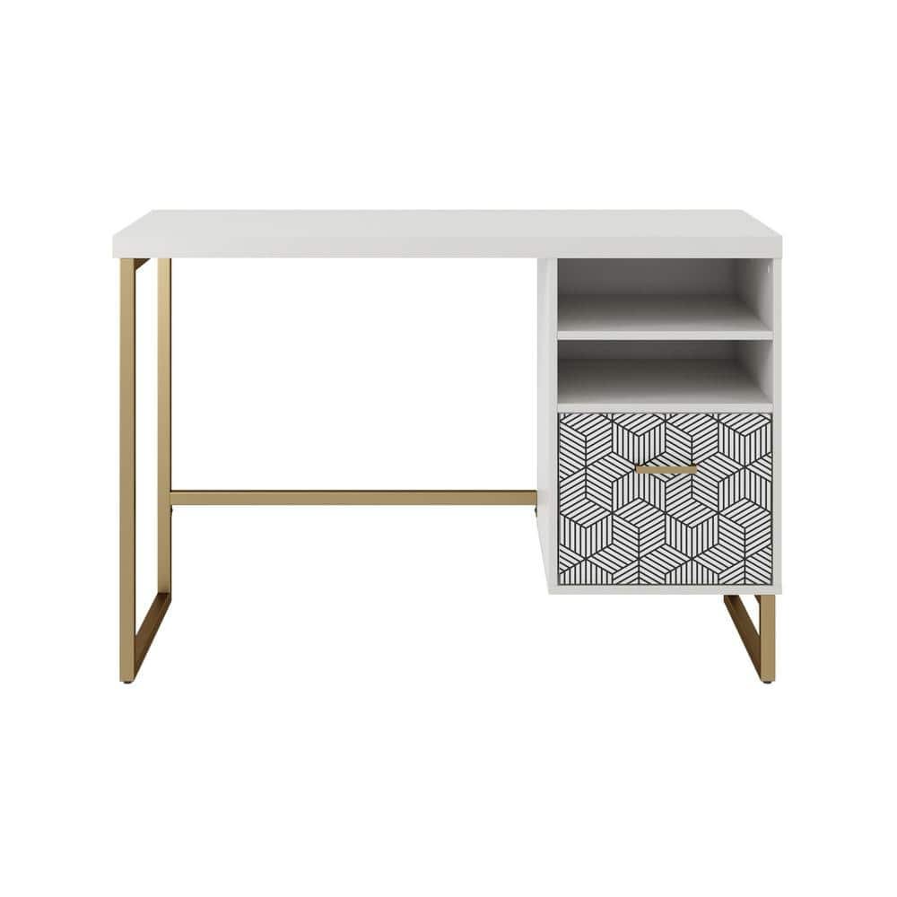 Scarlett 45 in. White Single Pedestal Desk