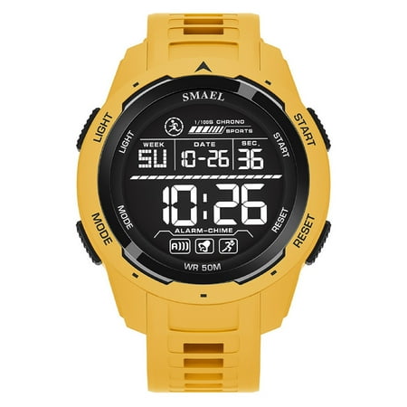 SMAEL Brand 8105 Cool Fashion Sports Digital Man Watch Waterproof Shockproof Alarm Clock Date Glow Mode Stopwatch ABS Case TPU Strap Round Dial Design Men's Wristwatch