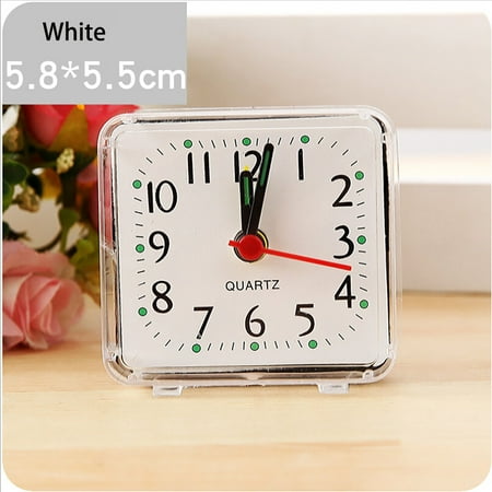 Small Battery Operated Analog Alarm Clock, Travel Clock,Quieter Bedside Clocks for Bedrooms Bathroom Shelf Desk