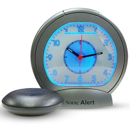 Sonic Alert – Sonic Boom Analog Alarm Clock with Black Bed Shaker – Grey