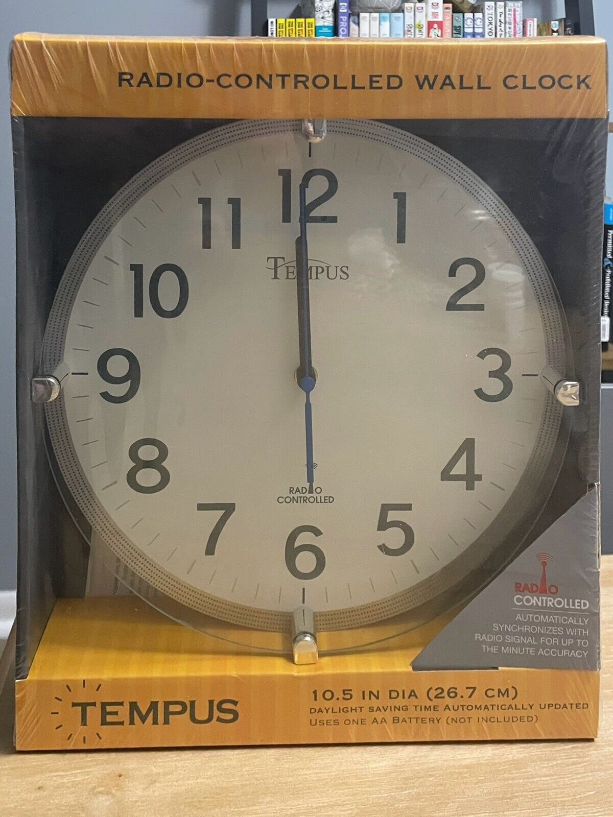 Tempus Contemporary Radio Controlled Wall Clock Plastic Frame 10.5", Silver