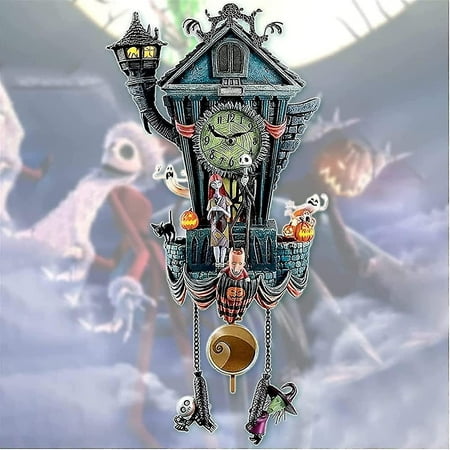 The Nightmare Before Christmas Cuckoo Clock, Tim Burton's The Nightmare Before Christmas Wall Clock Halloween Home Decor Wall Clock Traditional Chalet