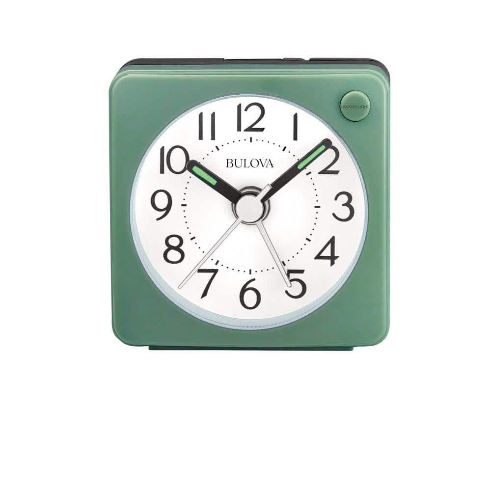 The Verde 2.2 in. travel alarm in Green, ultra small with snooze...
