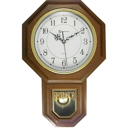 Timekeeper Essex 18.75 Modern Pendulum Wall Clock (Faux Wood)