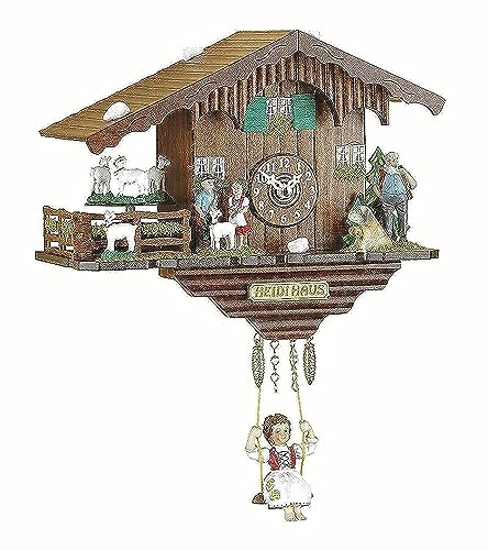 Trenkle Kuckulino Black Forest Clock Swiss House with Turning Goats, Quartz Movement and Cuckoo Chime TU 2020 SQ