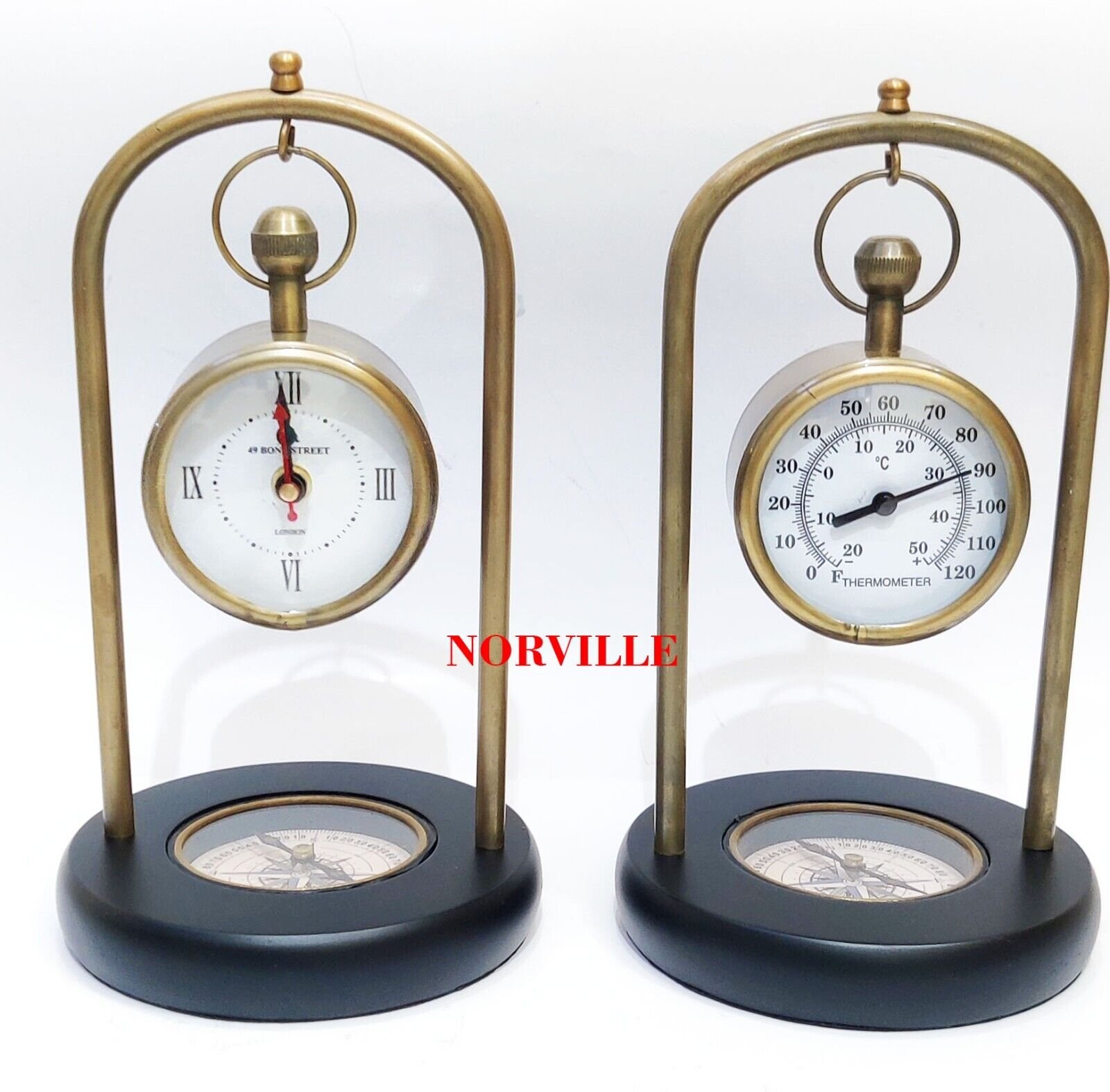 Unique Double Side Table Desk Clock One Side Theromoter Shelf Clock For Home