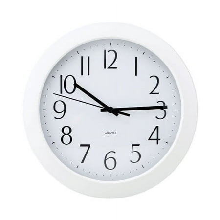 Universal Whisper Quiet Clock, 12 Overall Diameter, White Case, 1 AA (sold separately), Each