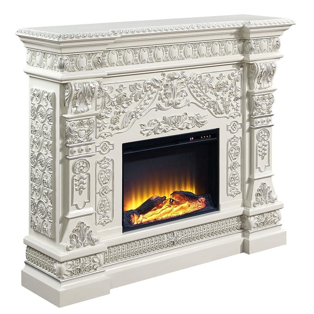 Vanaheim 62 in. Antique White Finish Rectangle Wood Console Table with