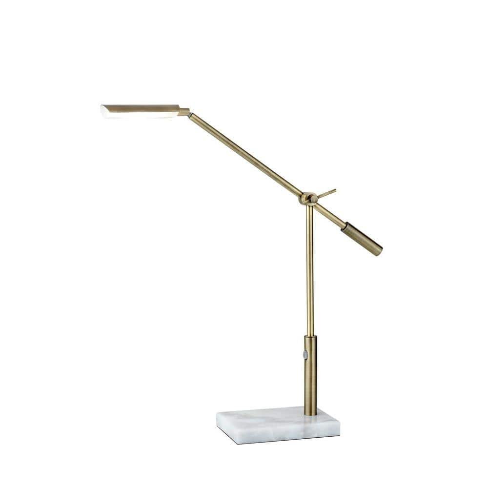 Vera 26 in. Antique Brass LED Desk Lamp