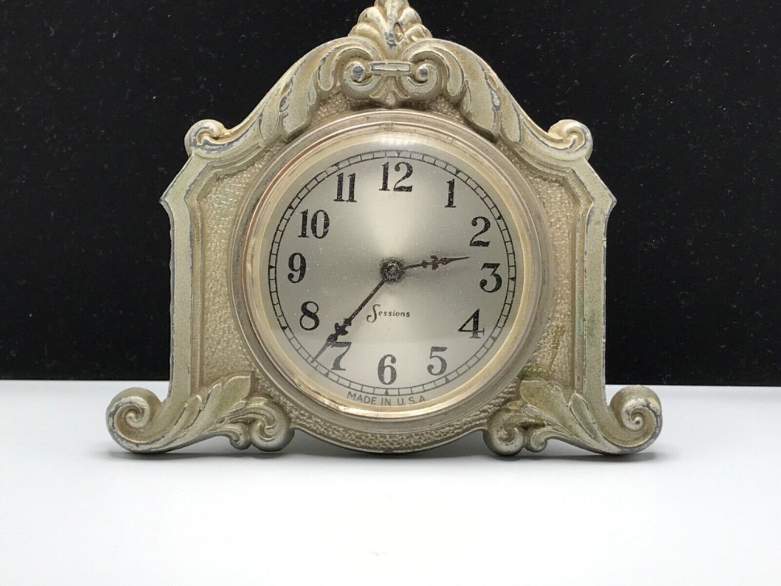 Vintage Art Deco Style Silver Sessions Mantle Clock Not Running