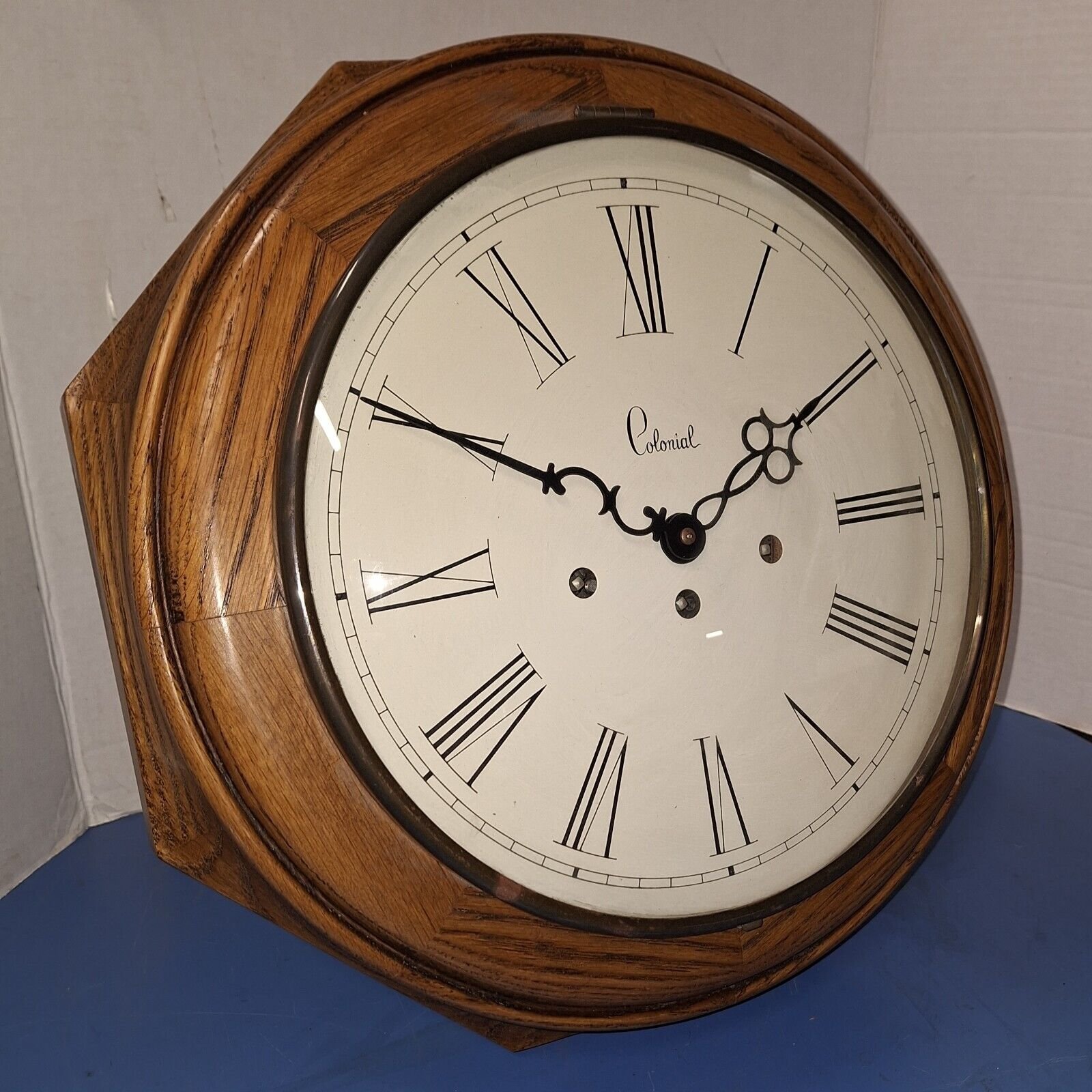 Vintage Colonial Gallery Westminster Chime Wall Clock 8-Day Working With Key