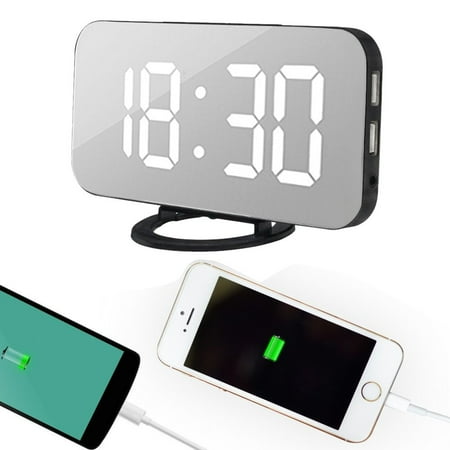 Wall Alarm clock phone charger,Alarm clock with phone charger,Phone clock radio combo Alarm Clock Digital Led Set With Usb Port For Phone Charger Touch-Activited Snooze