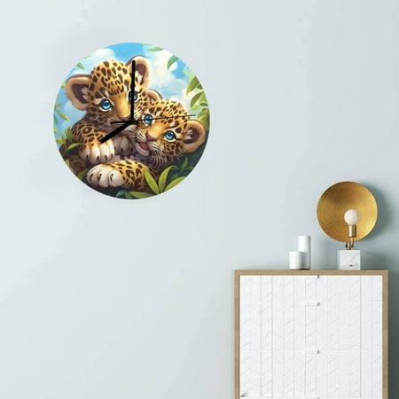 Wall Clock Artwork - Personalized Animal Clocks 11.6 - Brothers